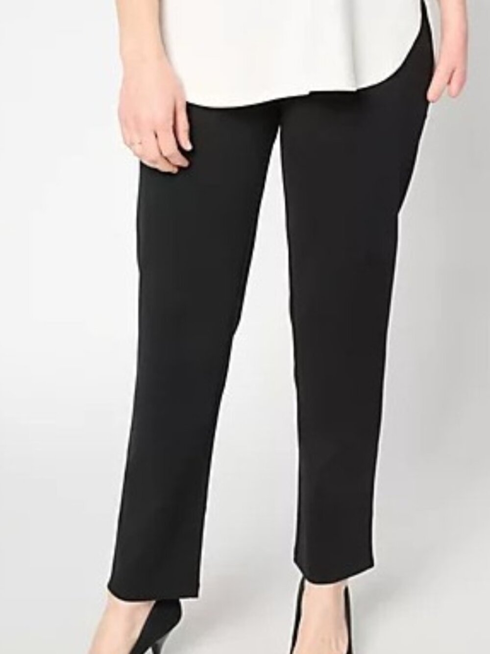 Susan Graver Weekend Petite Cotton Ponte Straight Leg Pant - NWT
